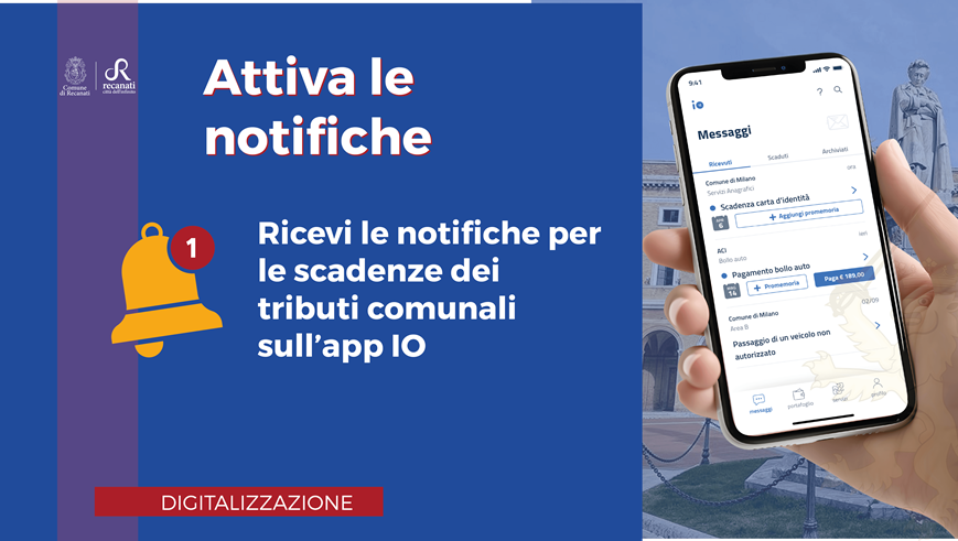 Il Comune di Recanati attiva nuovi servizi sull’app IO