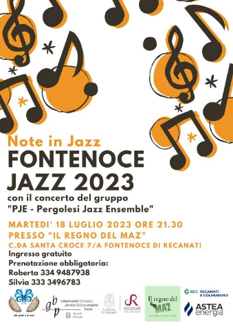 “Note in Jazz- Fontenoce Jazz 2023”, presso il “Regno del Maz” Contrada santa croce 7/A, 18 luglio ore 21:30