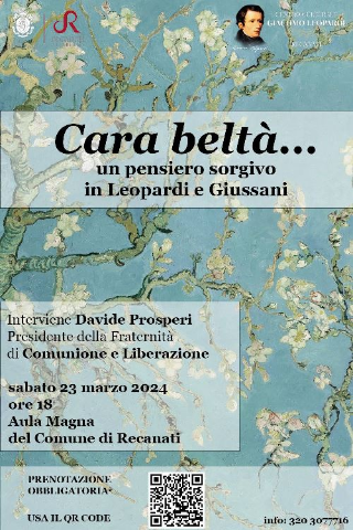 Incontro "Cara beltà...un pensiero sorgivo in Leopardi e Giussani" con il Prof. Davide Prosperi - sabato 23 marzo 